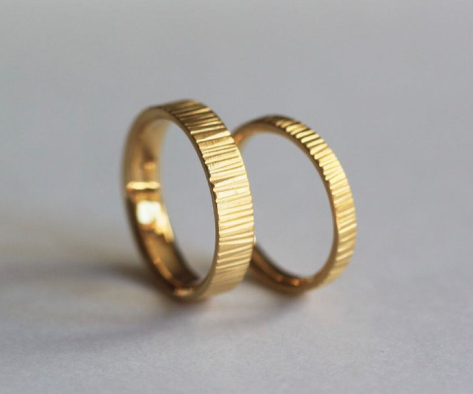 Wood effect Wedding rings